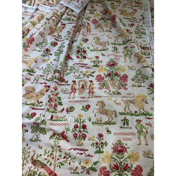 Richloom Platinum Collection Fabric rare 8 yards wide toile de jouy European 55” - Picture 5 of 16